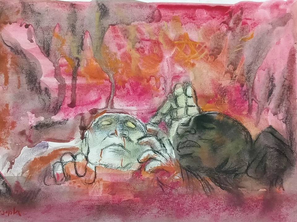 CLIF JOSEPH 纸上绘画(手工制作)签名和盖章混合媒体。 — 第 4/4 张图片