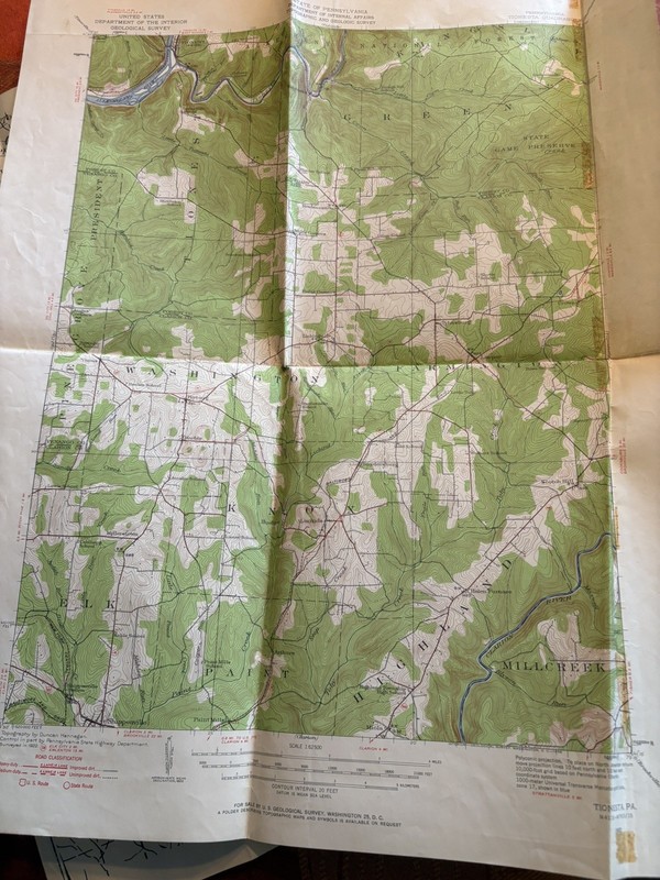 Tionesta PA 1922 Topographical Geological Survey Quadrangle Map
