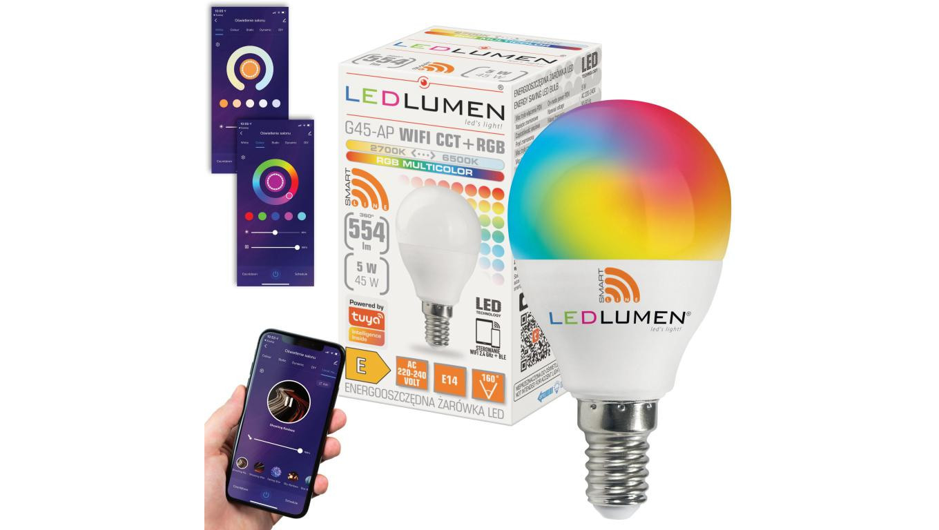 Жарковка СВЕТОДИОДНАЯ G45-AP E14 5W LED WiFi CCT+RGB