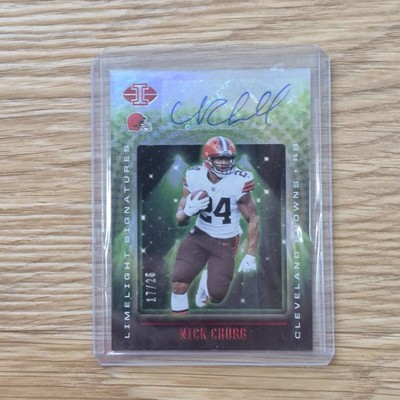 2021 Nick Chubb Illusions Refractor Auto Superlatives Limelight Signature #ED/25