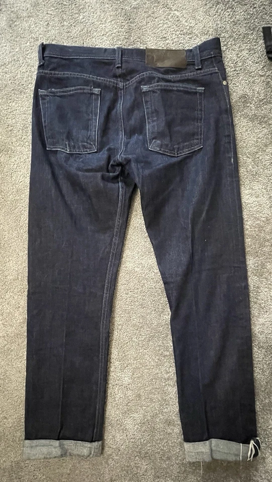 Pantalones de mezclilla Nakedfamous Weird Guy azul índigo oscuro con ribete para hombre talla 32 Foto 2 de 4