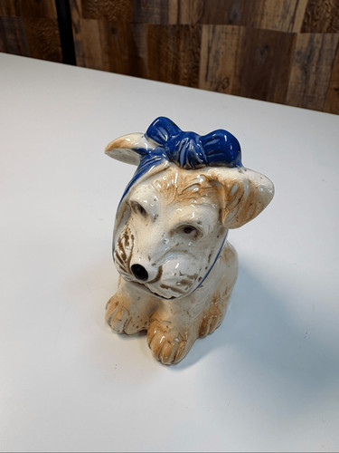 Vintage Japan Dog Ceramic with blue scarf