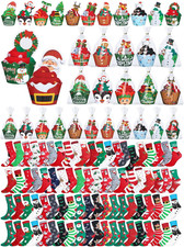 50 Pairs Christmas Cupcake Socks Novelty Christmas Socks Bulk for Women Men DIY