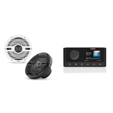 Fusion MS-RA210 Source Unit w/ Clarion CMS-651-CWB 6.5-inch Coaxial Marine Sp...