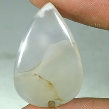 100 Natural Chalcedony Pear Cabochon Loose Gemstones 16.90Cts 18x 27x 04mm