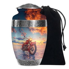 Biker's Paradise Unique Funeral Urn for Ashes Adult Male Female, 10 Inch
