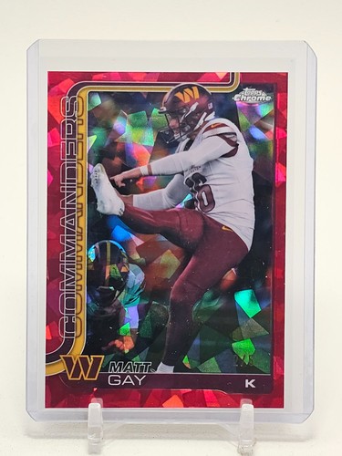 MATT GAY 2025 TOPPS CHROME SAPPHIRE RED /5 #300 FOOTBALL COMMANDERS Q6821