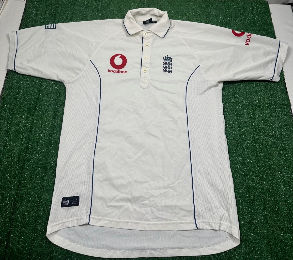 VINTAGE Maillot cricket ANGLETERRE ENGLAND Admiral shirt ECB Vodafone L rouge