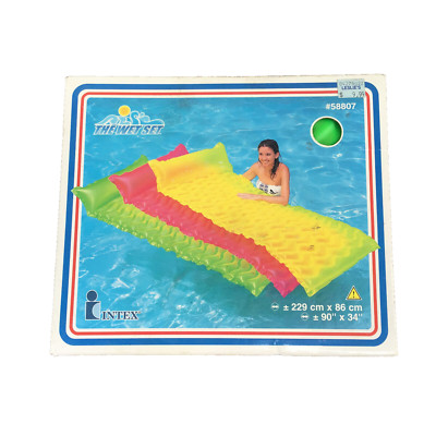Vintage Go for Sun! Wave Mat Float Inflatable Floating Swimming Pool 90'' x 34''