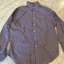 Ralph Lauren CLASSIC FIT Purple Striped Long Sleeve Button-Up Shirt Mens 16/L