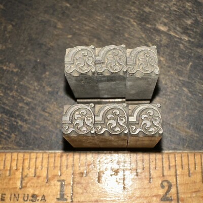 Printing Block   6 Ornamental Borders   Lead Blocks, Nice Lines!