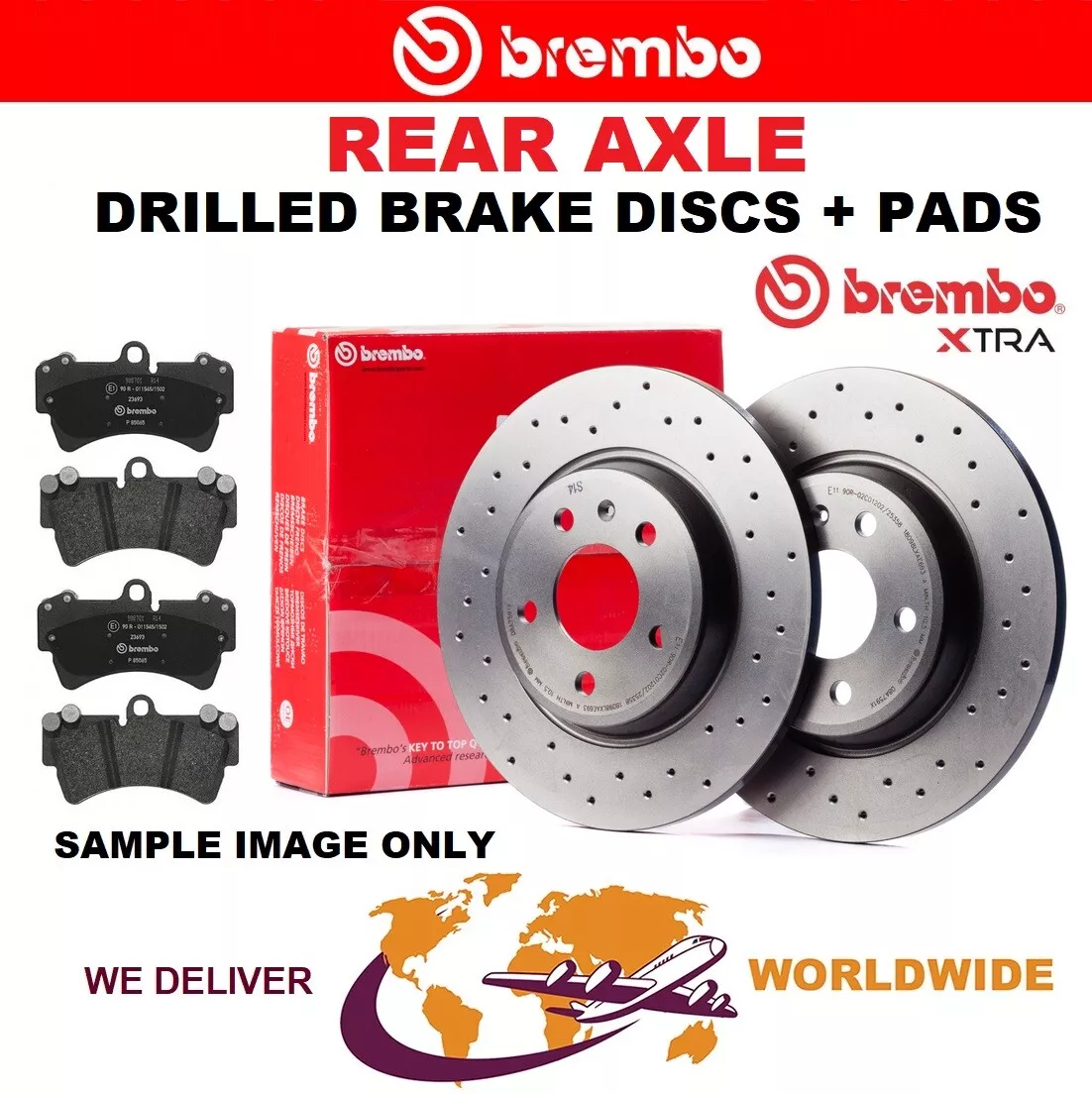 BREMBO Rear Axle BRAKE DISCS PADS SET for MERCEDES BENZ C Class C180 2000 2002
