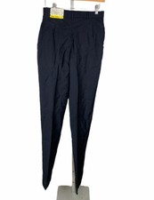 New Lady Edwards Business Casual Work Pant Pleated Chino Navy Size 8 Unhemmed