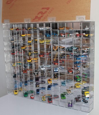 Car Display Case Acrylic 144 Pcs Side Angle Mirrored Model 1/64