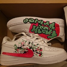 Nike AIR FORCE 1 AF1 Fresh Prince Graffiti Ltd Edition size 4 tennis shoes/pumps