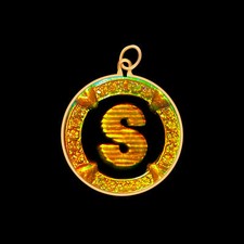 9ct Gold Hologram Pendant - Initial Letter 'S" (Small) - No Chain