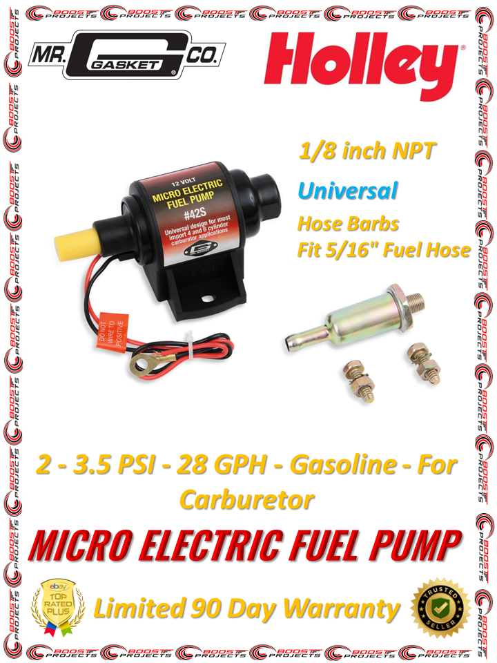 Mr. Gasket Micro Electric Fuel Pump 23.5 PSI28 GPHGasoline For
