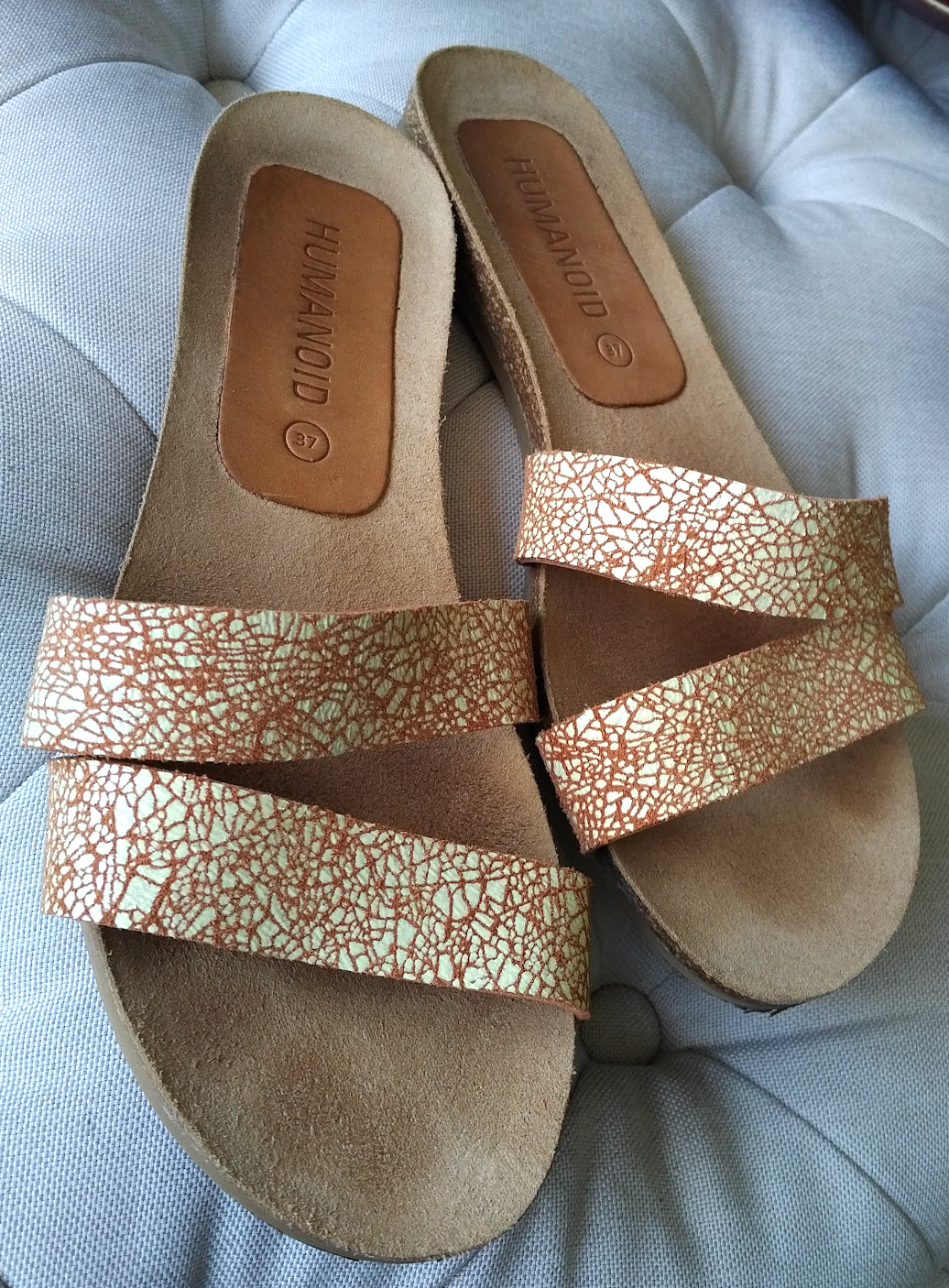 APL Sandali umanoidi mules slides ballerine cinturino 37 marrone chiaro crema 7 "Sloppy Float Sunset"