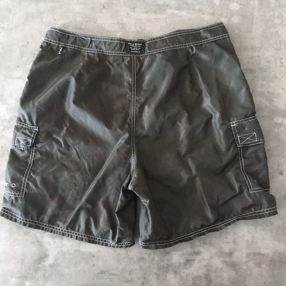 De Colección Polo Deportivo Ralph Lauren Bañador Hombres 34 Carga Board Shorts Verde Surf Y2K Foto 2 de 4