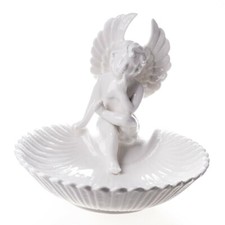 Schale Porzellan Engel Antik Muschel Seifenablage Seifenschale Amor Keramik Neu