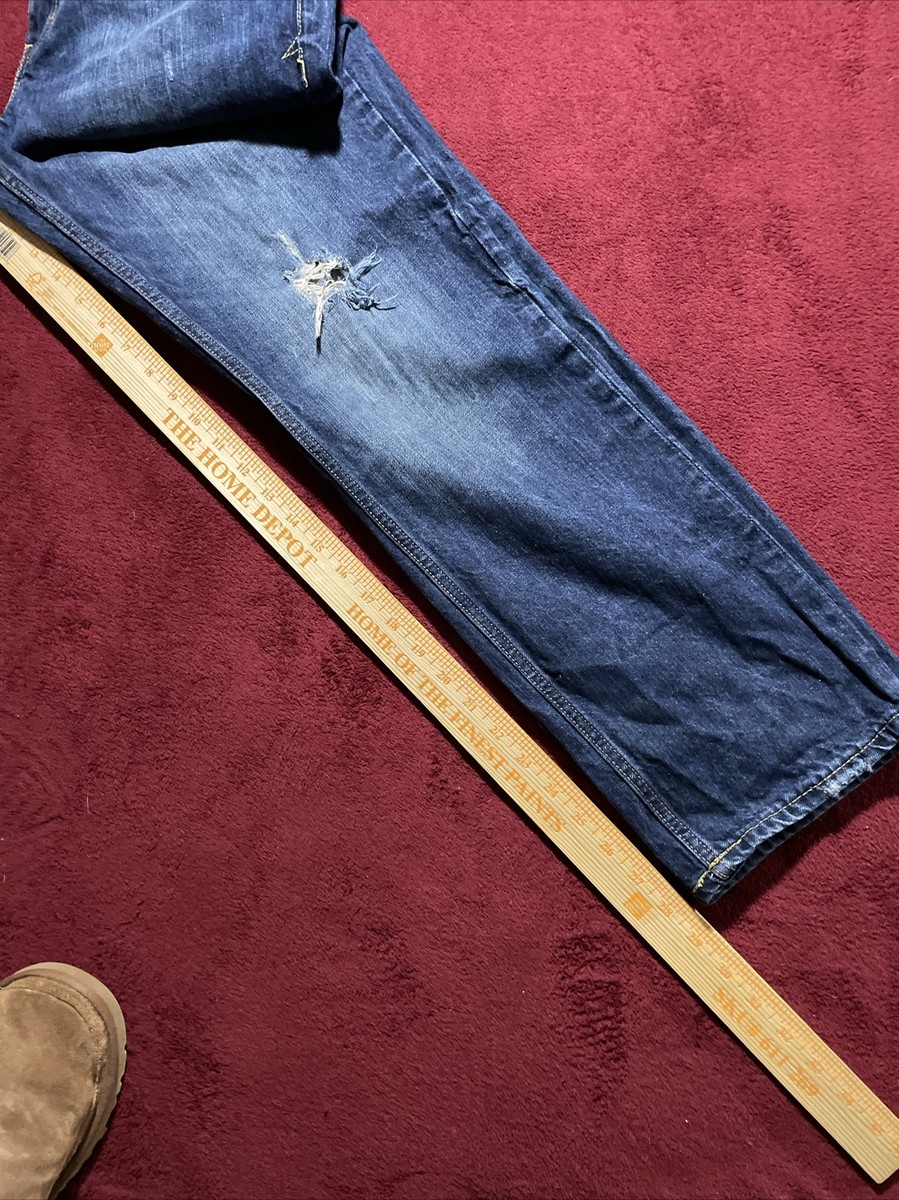 Jean Aeropostale Délavé Foncé - Taille 32/30, Coupe Slim Droit Bowery - Occasion Très Bon état
