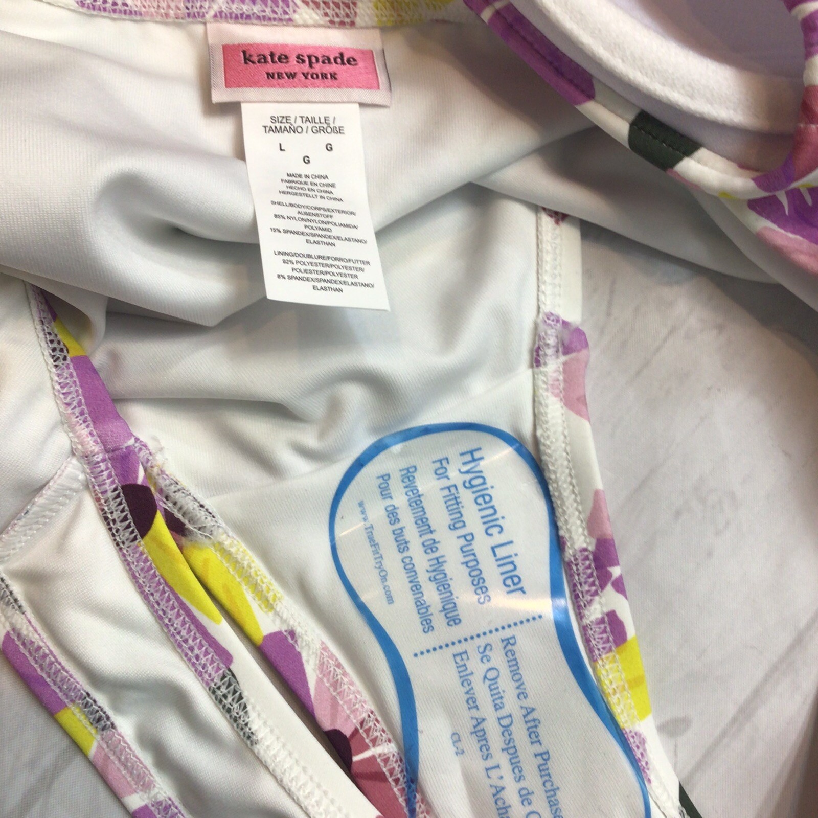 2pc Kate Spade White Floral Cruise Convertible Ruffle Bikini Set Size Large thumbnail 8