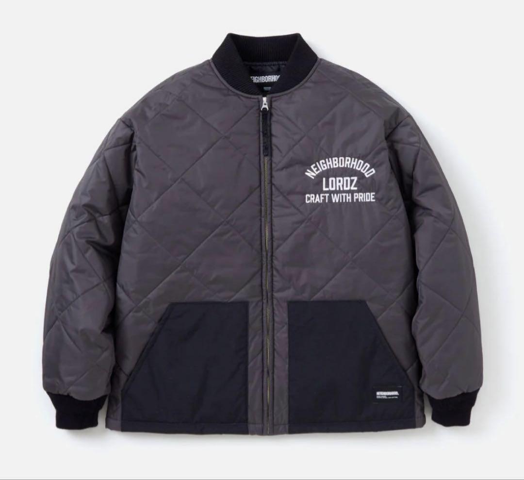 Neighborhood Lordz of Brooklyn Quilted Jacket Charcoal Size Neighborhood Lordz of Brooklyn Quilted Jacket Charcoal Size