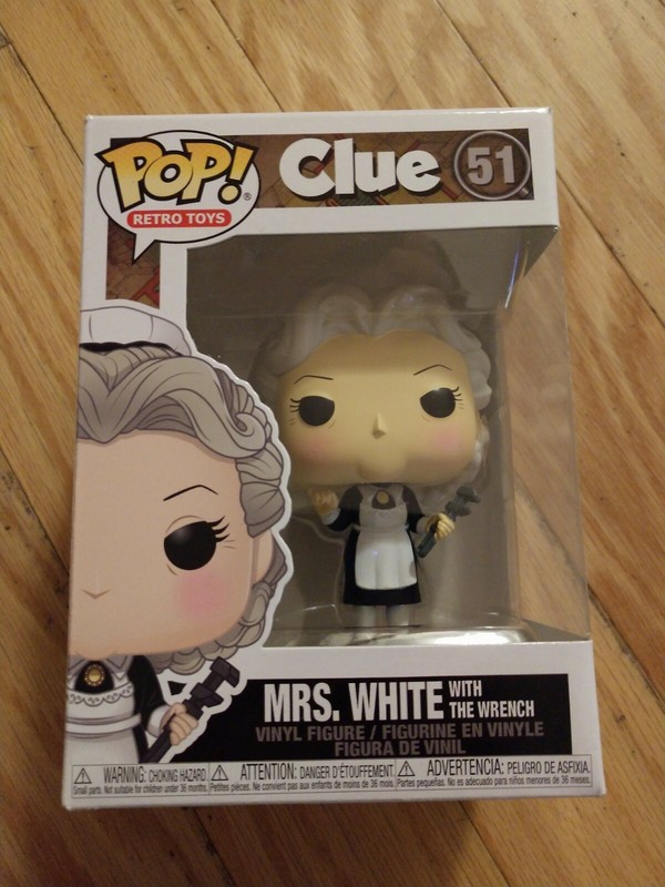 BRAND NEW! FUNKO POP! RETRO TOYS, CLUE MRS. WHITE WITH THE WRENCH #51!