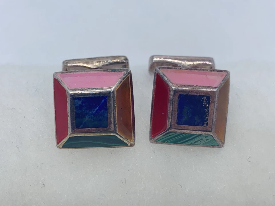 Gemelos multipiedra plata esterlina 925 charles tyrwhitt de colección 15,2 g #ydv Foto 2 de 4