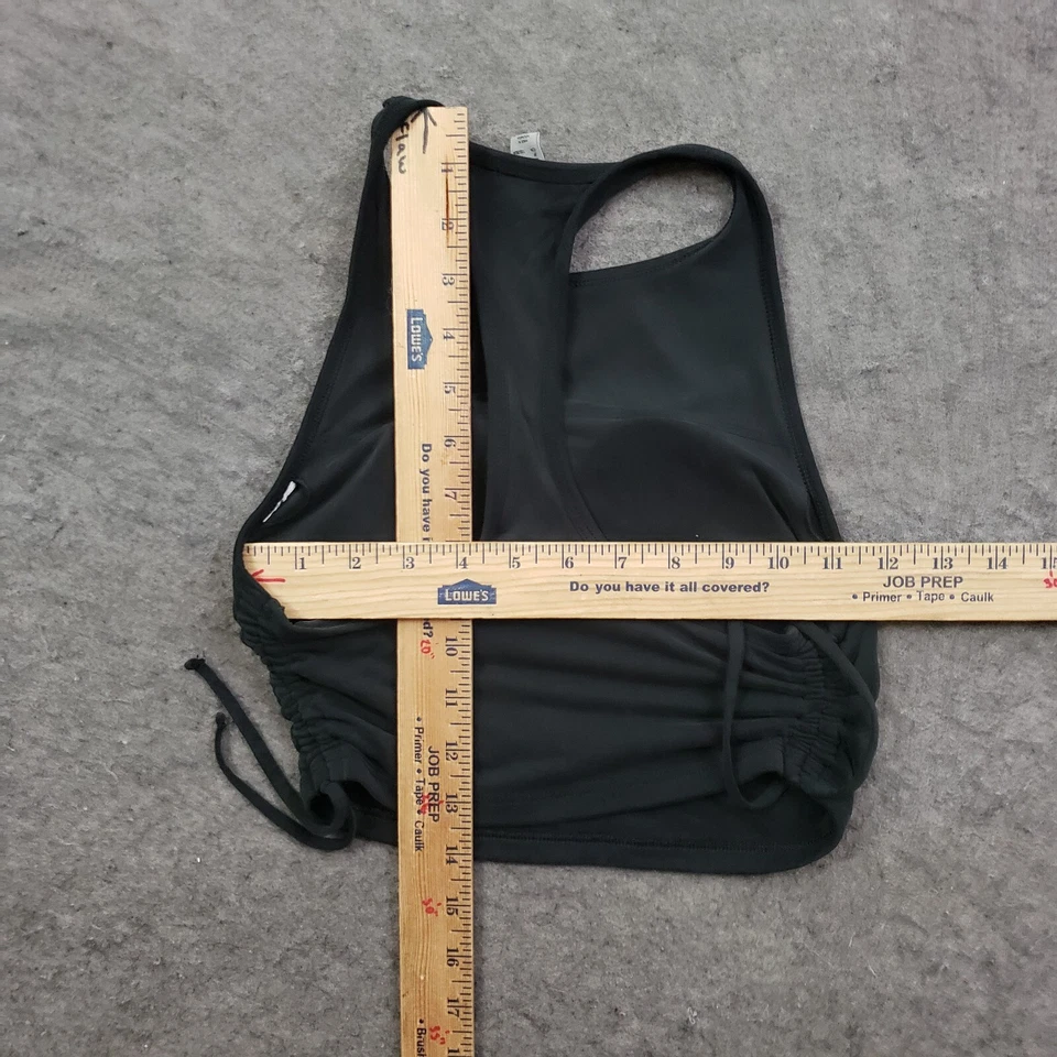 Forever 21 Shirt Womens XS Black Tank Crop Top Workout Sports Bra Padded Ruched - Image 3 of 4