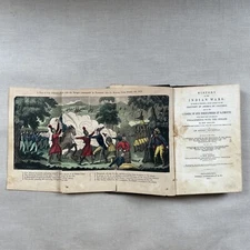 1847 (With Fold-Out Panorama) HISTORY OF THE INDIAN WARS Henry Trumbull Vtg Book