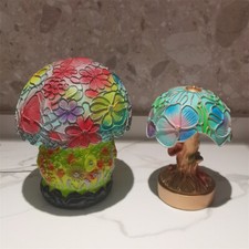 Painting Glass Mushroom Table Lamp 5.9'' Stained Glass Plant Series Night Light