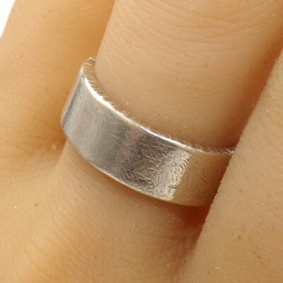 Todd Reed Men's Ring Sterling Silver Coin Edged Wedding Band Size 10  LLC4