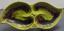 RETRO, MID-CENTURY SANTA ANITA WARE DIVIDED LEAF DISH - CALIF, U.S.A. VINTAGE