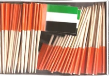 One Box of 100 UAE Toothpick Flags, 100 Small Mini International Flags