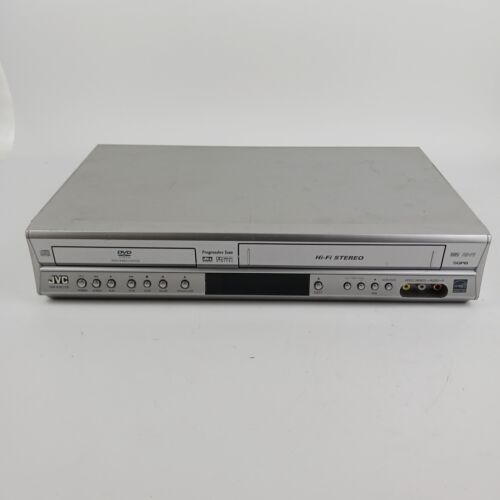 JVC Silver DVD Player VCR Recorder Hi Fi Stereo Progressive Scan Model HR-XVC19 - Afbeelding 1 van 19
