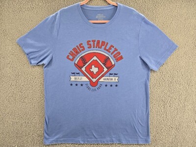 Chris Stapleton Mens Shirt XXL Blue Globe Life Concert Arlington TX Band Tee