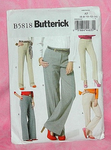 Ungeschnittene Butterickhose Gr. 6-14 schmale Stiefelschnitt gerade oder ausgestellte Beinhose Muster 5818 - Bild 1 von 2