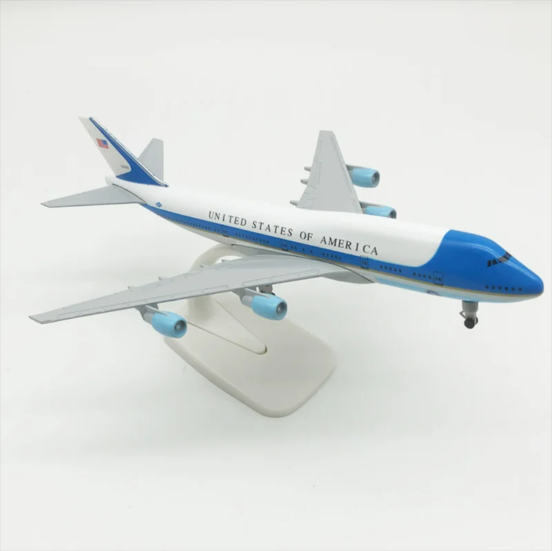 1:400 20cm B747 Boeing Air Force One W/ Wheels Metal Aircraft Plane ...