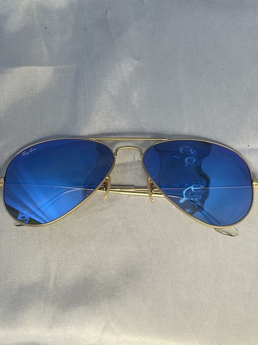 Ray Ban Aviator blue flash Sunglasses RB3025 112/17 58-14 | eBay