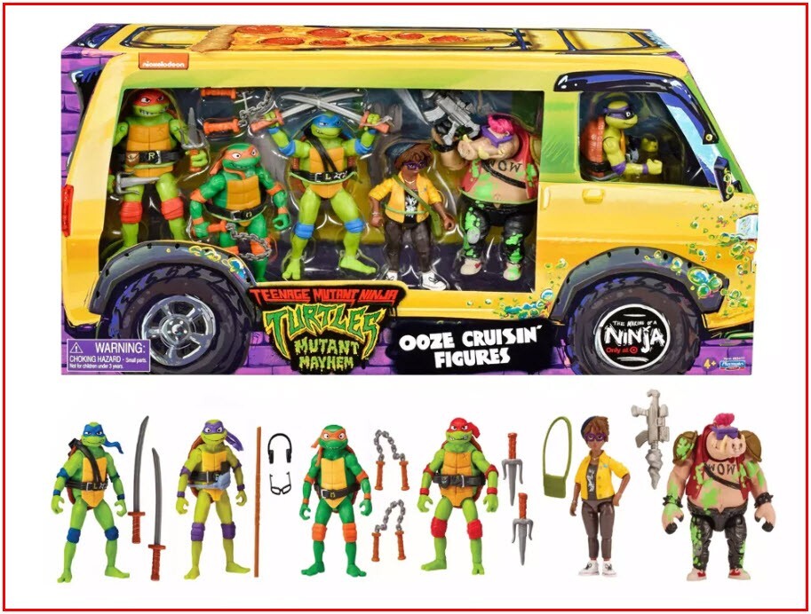 6 FIGURES - Teenage Mutant Ninja Turtles Mayhem OOZE CRUISIN