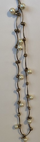 Carolee Vintage Silver And Pearl 16” necklace Signed Regency Elegance Delicate - Picture 5 of 9