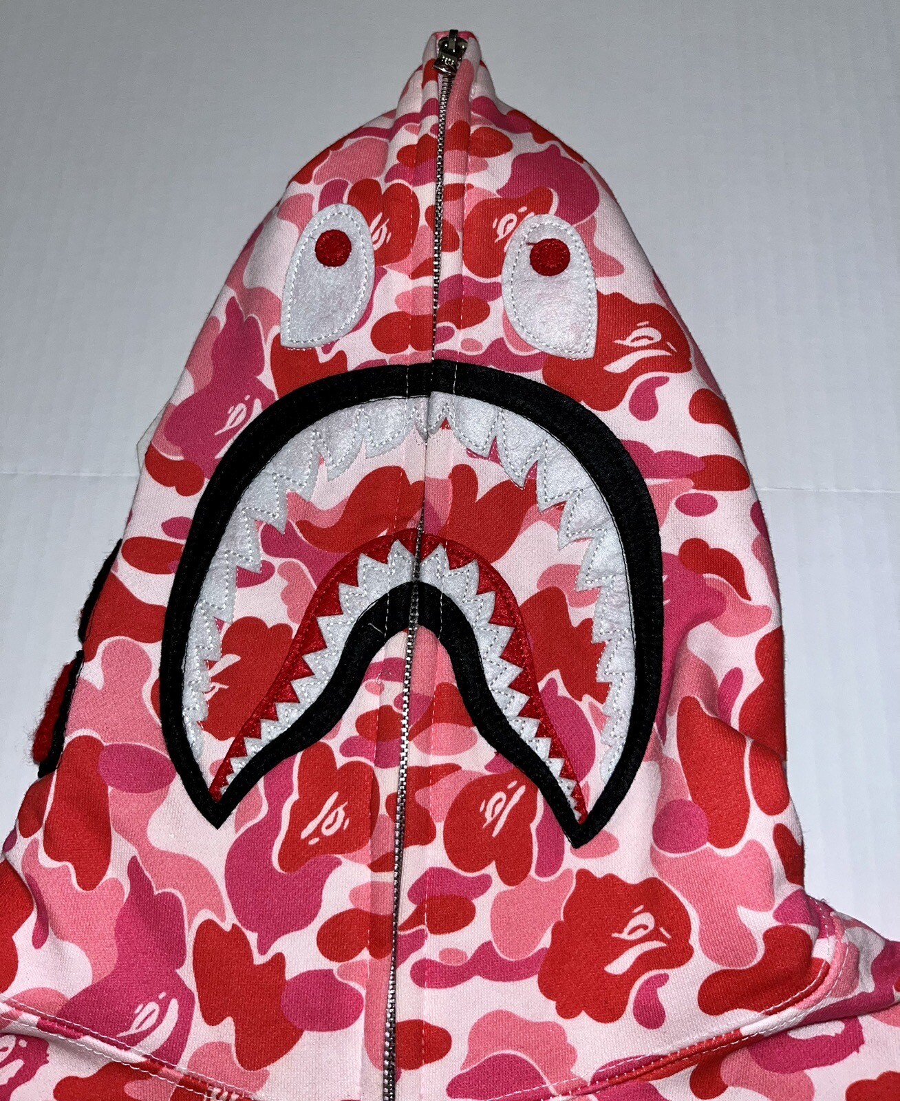A Bathing Ape Pink Camo ABC WGM Sweatshirt Shark Hoodie Zip Up Jacket
