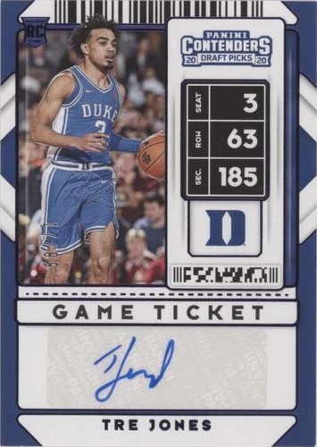 その他 2020 Tre Jones Contenders Auto RC Spurs 2020-21 Panini Contenders - TRE JONES - Spurs - Rookie RC Auto | eBay