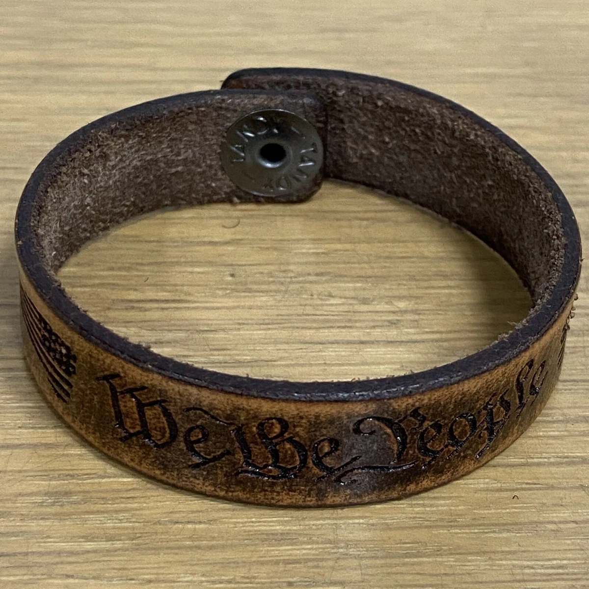 Mens leather sale cuff bracelets engravable