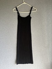 ASTR The Label Dress Womens XS Black Ribbed Maxi Bodycon Stretch Whimsigoth Y2K