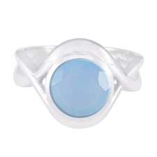 Chalcedony Solid Silver Ring Handmade Jewelry For Occasion Gift US