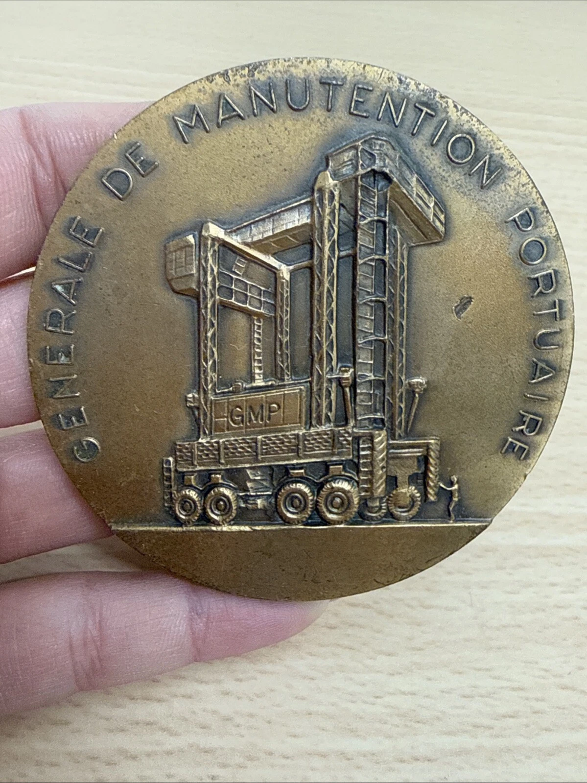 Médaille Général De Manutention Portuaire GMP 1976 1986 En Bronze