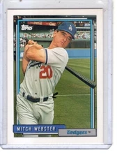 1992 Topps - #233 Mitch Webster Los Angeles Dodgers baseball card 