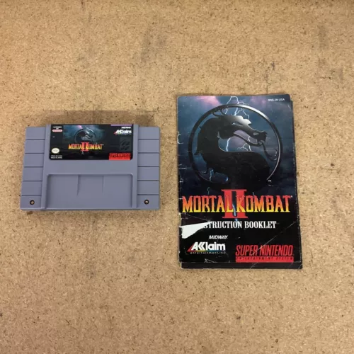 Mortal Kombat II (Nintendo SNES, 1994) W/ Manual